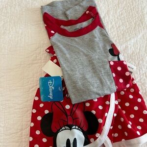 Disney Minnie Mouse Red and Gray Pajama Set
